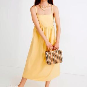 NWT Madewell Summertime Cami Midi Dress Yellow XL